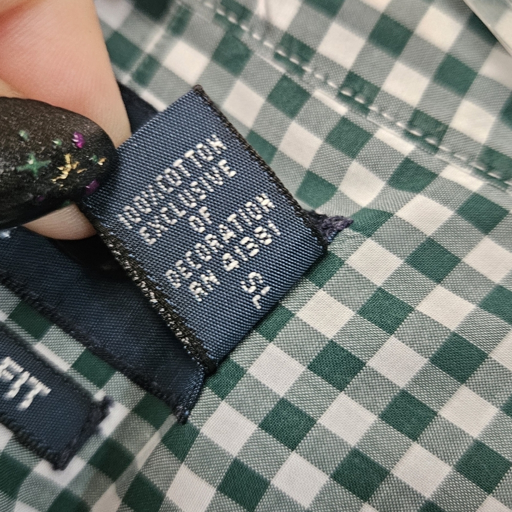 Ralph Lauren Blake Green And White Gingham Plaid Long Sleeve Shirt Size 3XLT‎ - Picture 5 of 7
